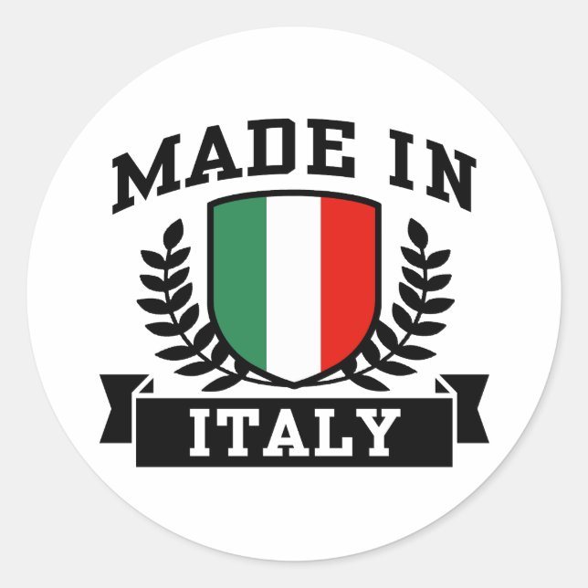 Sticker Rond Fabriqué en Italie (Devant)