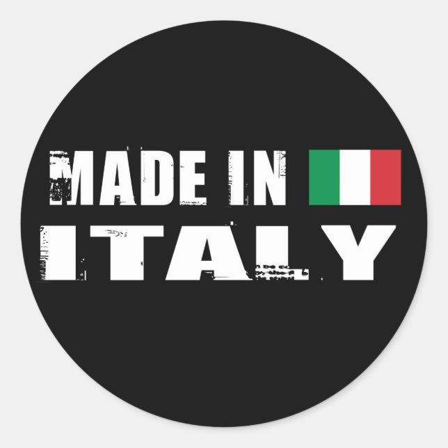 Sticker Rond Fabriqué en Italie (Devant)