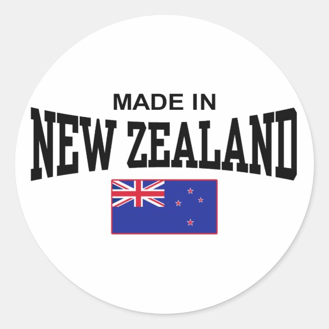 Sticker Rond Fabriqué En Nouvelle-Zélande (Devant)