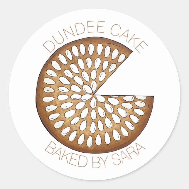 Sticker Rond Fabriqué Maison Cuite Au Fil De Dundee Britannique (Devant)