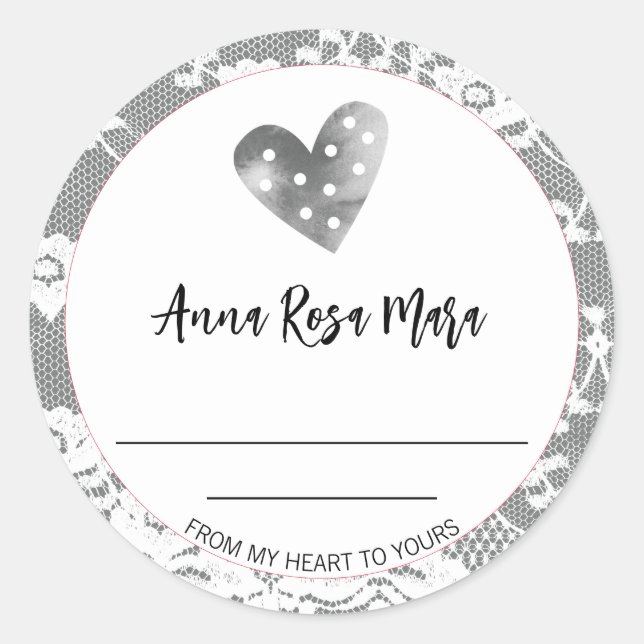 Sticker Rond *~* Fabriqué maison en ARGENT gris AP30 Cardace Gé (Devant)