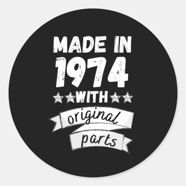 Sticker Rond fabriqués en 1974 avec pièces d'origine, (Devant)