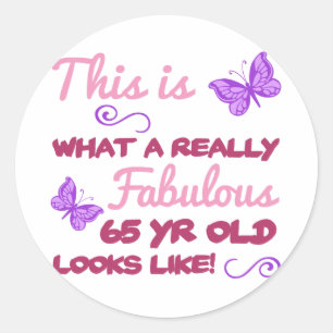 Sticker Rond Fabuleux 65e anniversaire