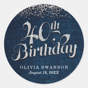 Sticker Rond Fabuleux Denim & Diamonds 40e anniversaire