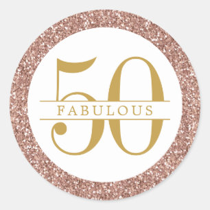 Sticker Rond Fabulous 50e anniversaire de la Parties scintillan