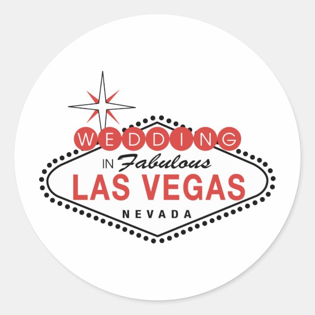 Sticker Rond Fabulous Las Vegas Mariage Modèle personnalisable (Devant)