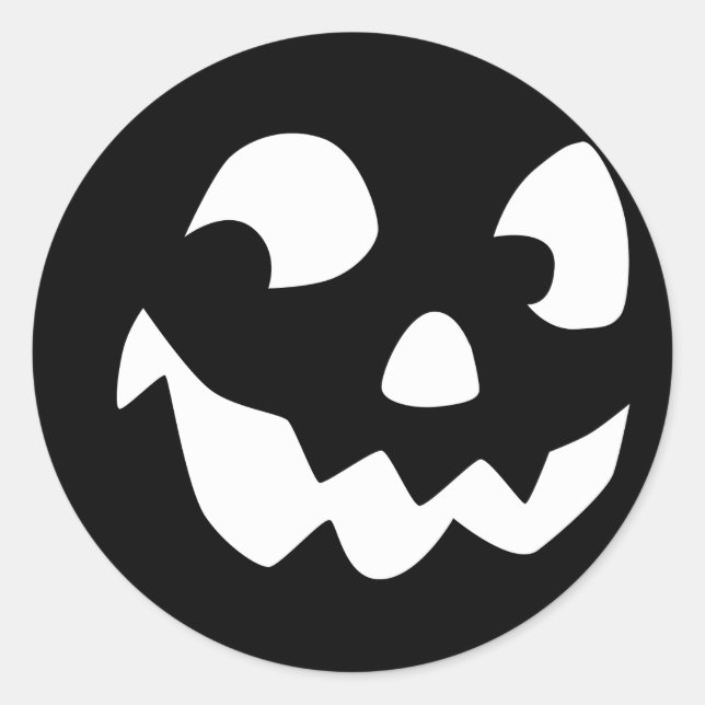 Sticker Rond Face Citrouille Halloween (Devant)