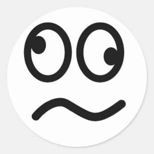 Sticker Rond Face confuse