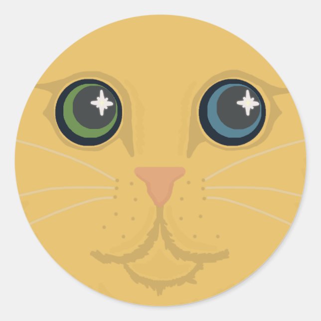 Sticker Rond Face de chat (Devant)