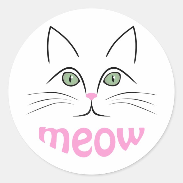Sticker Rond Face de chat (Devant)