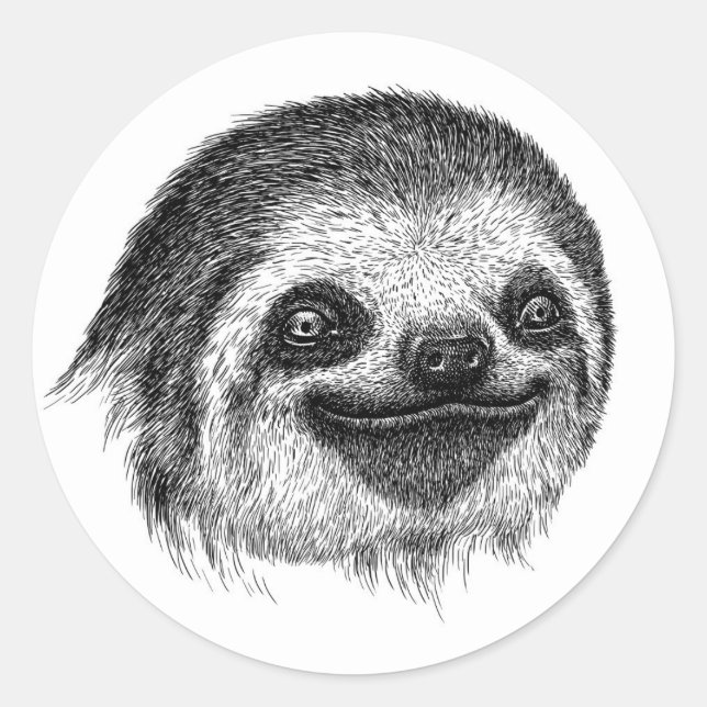 Sticker Rond Face de la fente illustrée (Devant)