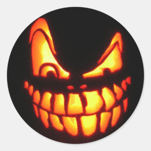 Sticker Rond face d'halloween