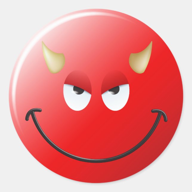 Sticker Rond Face diabolique (Devant)