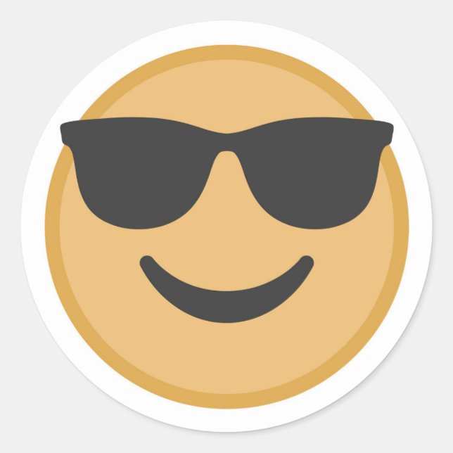 Sticker Rond Face du cool Shades Emoji (Devant)