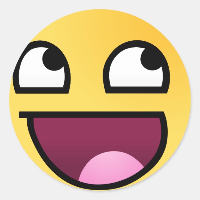 Sticker Rond Face incroyable - HD de haute qualité (Devant)