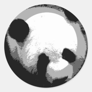 Sticker Rond Face Panda