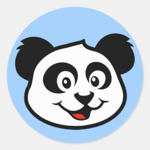 Sticker Rond Face Panda mignonne