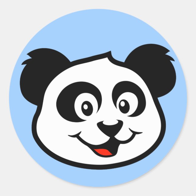 Sticker Rond Face Panda mignonne (Devant)