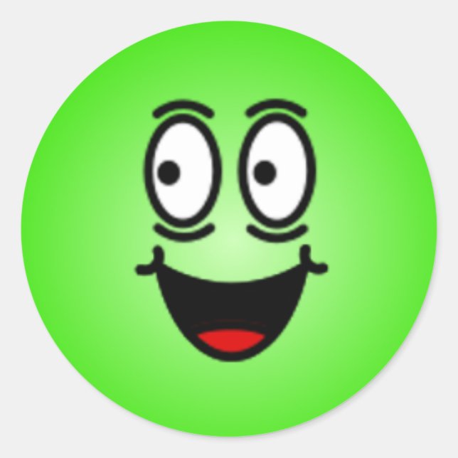 Sticker Rond Face Silly Smiley de luxe (Devant)