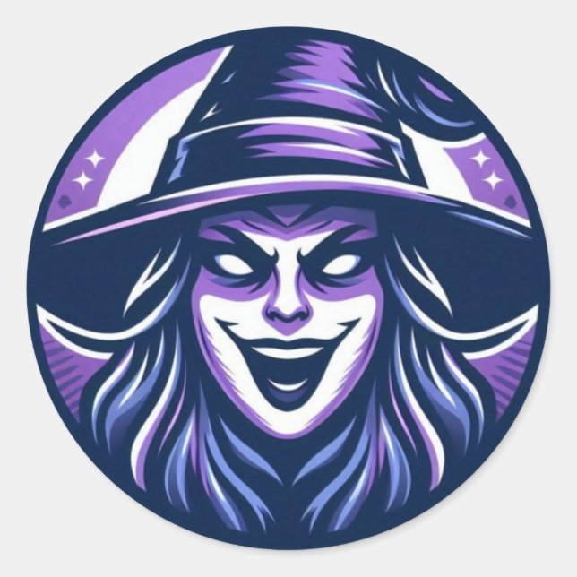 Sticker Rond FaceSorcièreSarcastique (Devant)