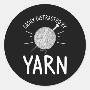 Sticker Rond Facilement Distrait Par Le Tricot Crochet De Fil