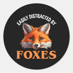 Sticker Rond Facilement Distrait Par Les Renards