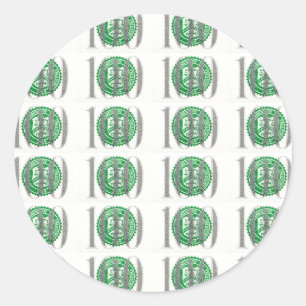 Sticker Rond Facture de cent dollars