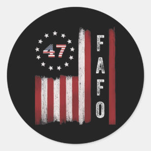 Sticker Rond Fafo Drapeau Trump drôle