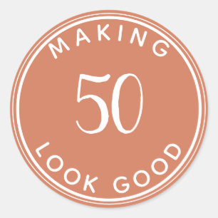 Sticker Rond Faire 50 paraître bon 50e anniversaire de fête Ter