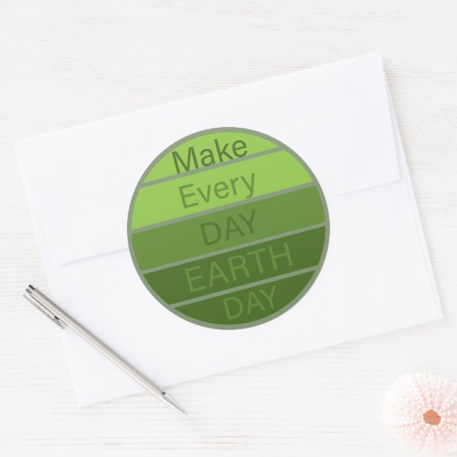 Sticker Rond Faire chaque jour des terres quotidien (Enveloppe)