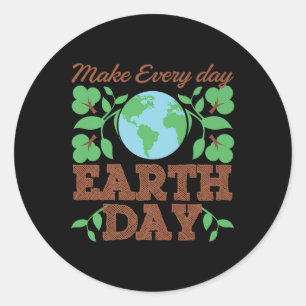 Sticker Rond Faire chaque jour Jour des terres Recycle Conserva