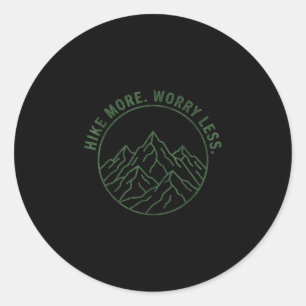 Sticker Rond Faire de la randonnée plus s'inquiéter moins rando