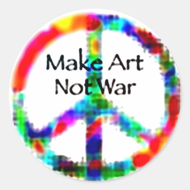 Sticker Rond Faire de l'art pas la guerre (Devant)