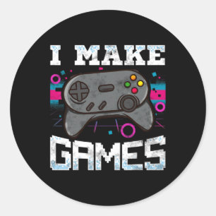 Sticker Rond Faire des jeux pour le jeu vidéo développeur cadea