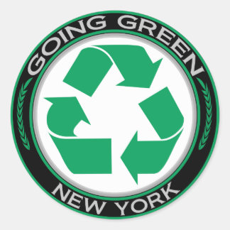 Sticker Rond Faire du recyclage vert New York