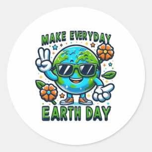 Sticker Rond Faire Jour des terres quotidien De l'environnement