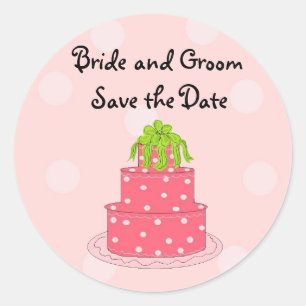 Sticker Rond Faire-part de gâteau de mariage