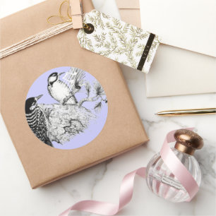 Sticker Rond Faire-part de mariage Inséparables vintages