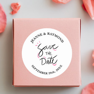 Sticker Rond Faire-part de mariage personnalisé et élégant avec