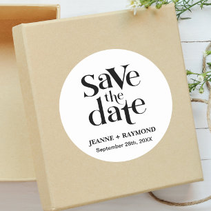 Sticker Rond Faire-part de mariage personnalisé "Save The Date"