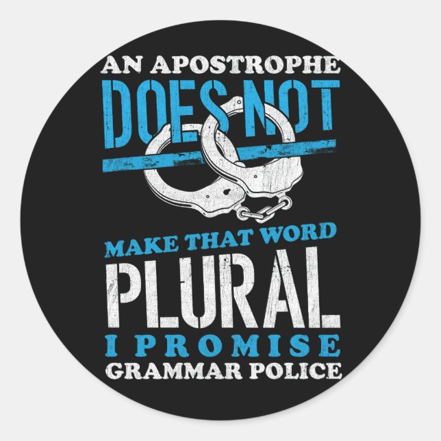 Sticker Rond Faire Que Le Mot Grammaire Plurale Police Enseigne (Devant)