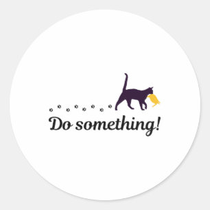 Sticker Rond Faire Quelque Chat Drôle Trump Cheveux Ele Préside