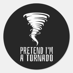 Sticker Rond Faire semblant d'être une tornade - Costume drôle 