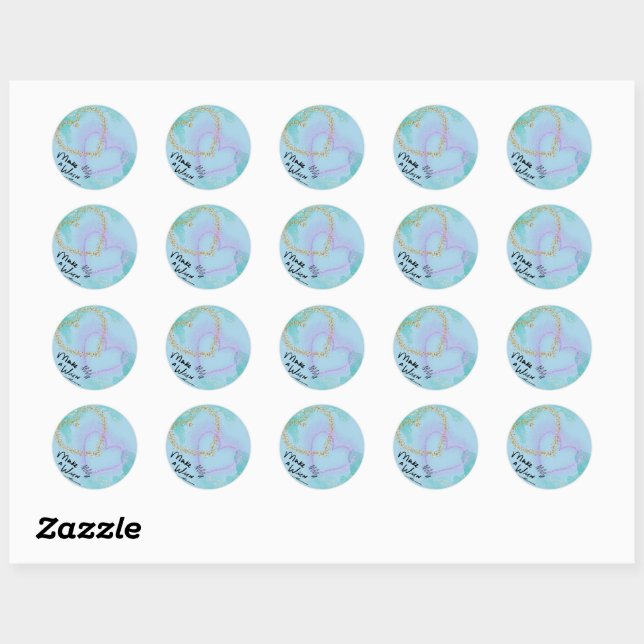 Sticker Rond Faire un voeu (Feuille)
