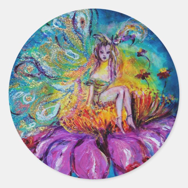 STICKER ROND FAIRY DANS LA NUIT (Devant)