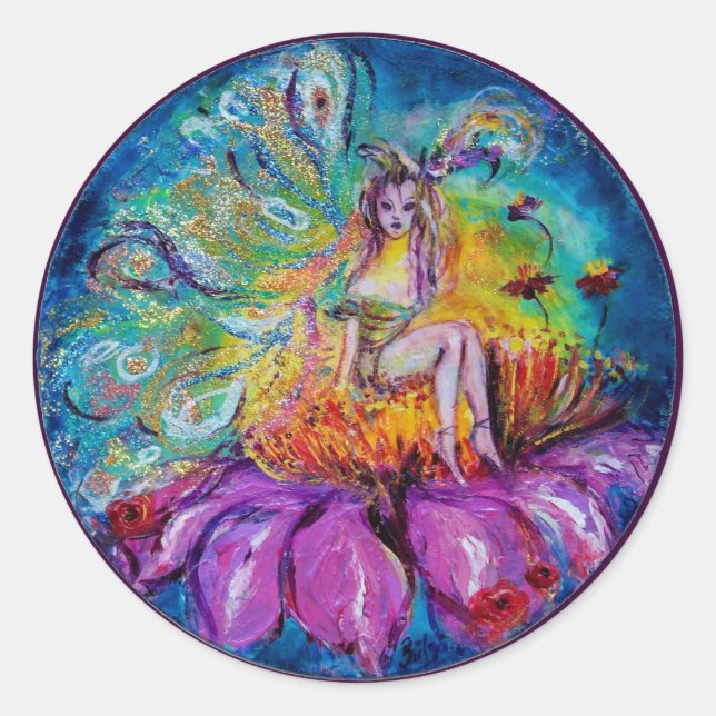 STICKER ROND FAIRY DANS LA NUIT (Devant)