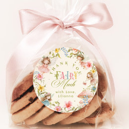 Sticker Rond Fairy First Birthday Colorful Bright Thank you