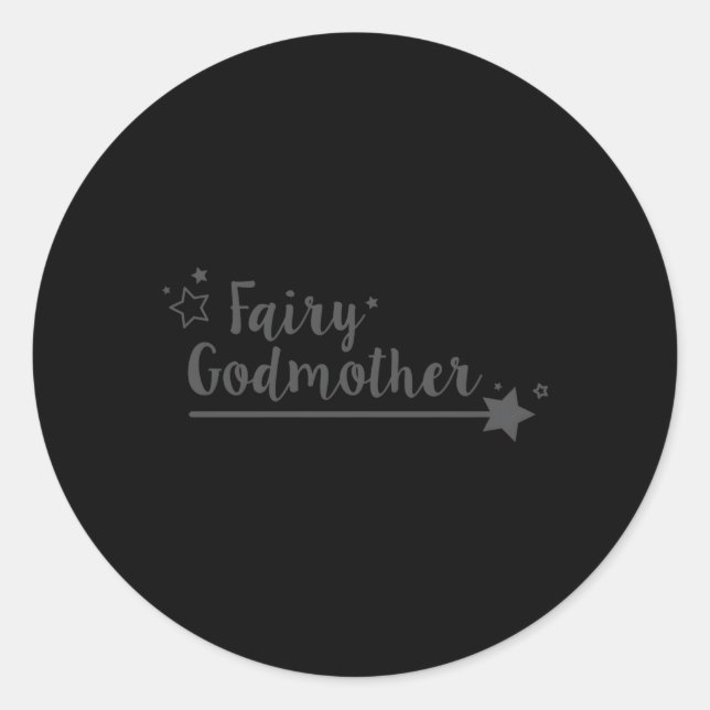 Sticker Rond Fairy Godmère Wand Star Spell Imaginaire (Devant)