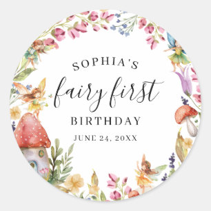 Sticker Rond Fairy Premier anniversaire 1er anniversaire