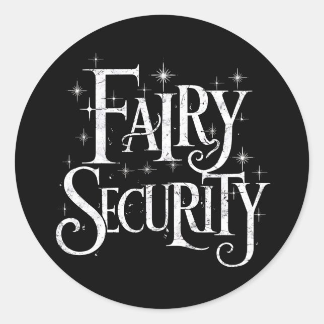 Sticker Rond Fairy Security Drôle Costume d'Halloween (Devant)